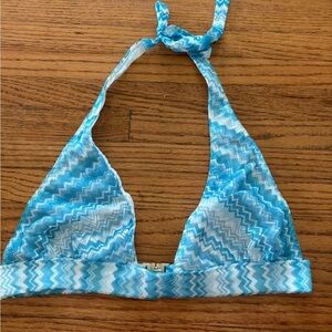Missoni Aqua and White Zigzag Bikini Top